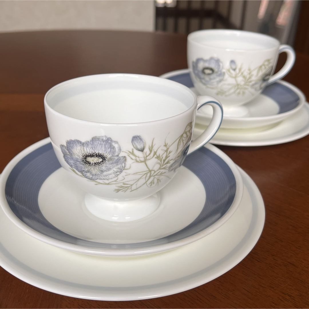 WEDGWOOD - 【黒壺美品】ウェッジウッド☆グレンミスト☆トリオ ペアの