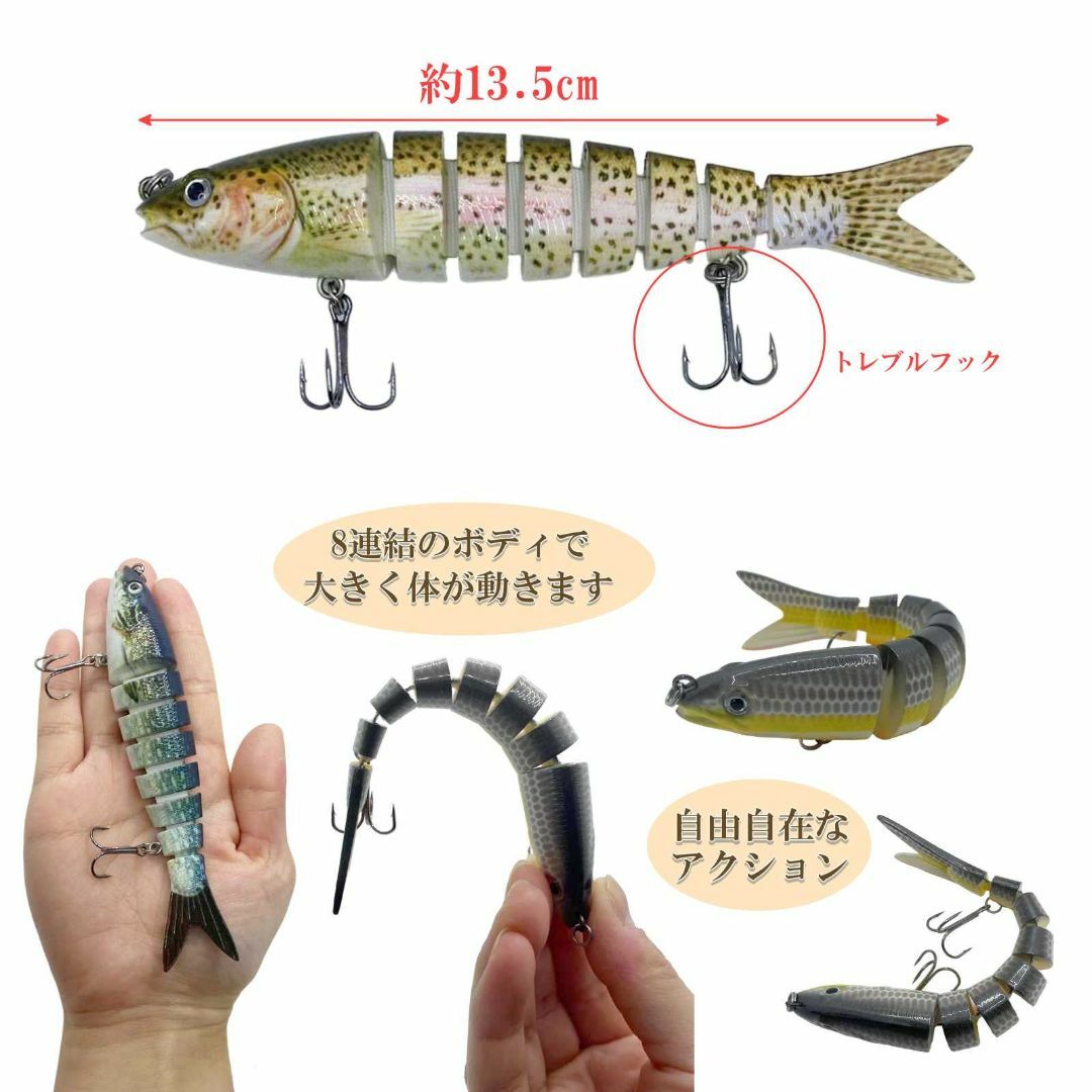 ビッグベイト 3個セット リップレス ルアー スイムベイト ジグ バス