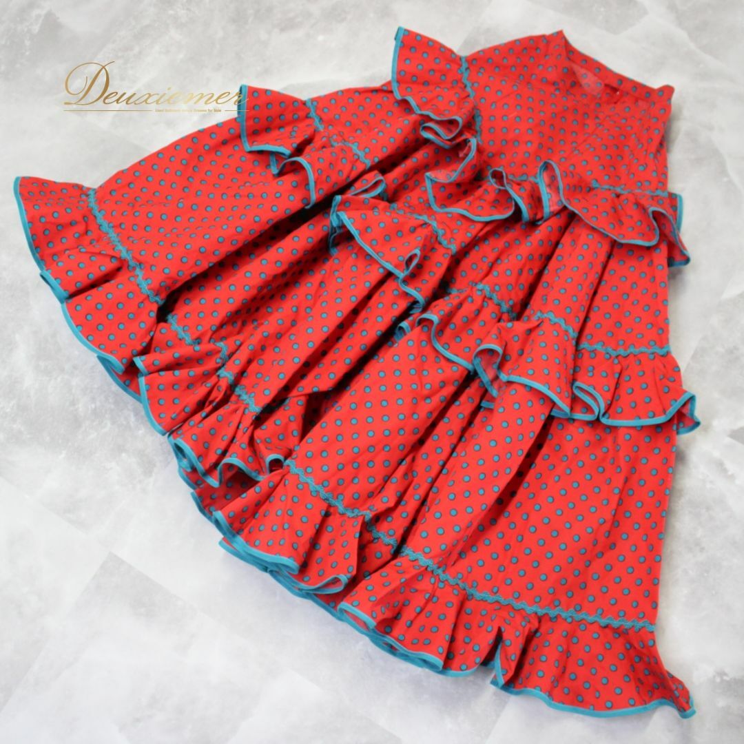 美品 フラメンコ衣装】レッド系 ブルー系 赤 青 水色 ファルダ