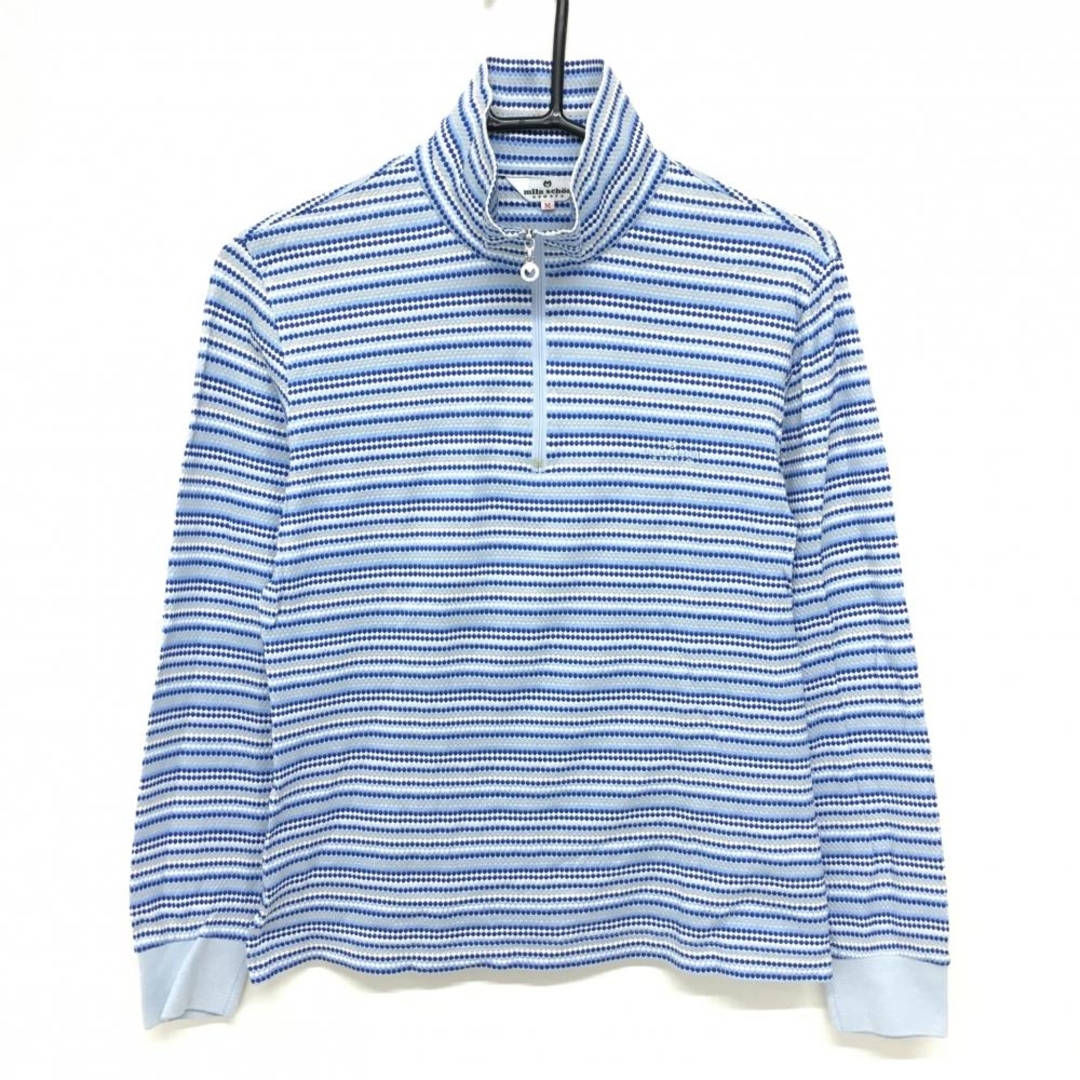 mila schon - 【超美品】ミラショーン 長袖ハイネックシャツ ブルー×白