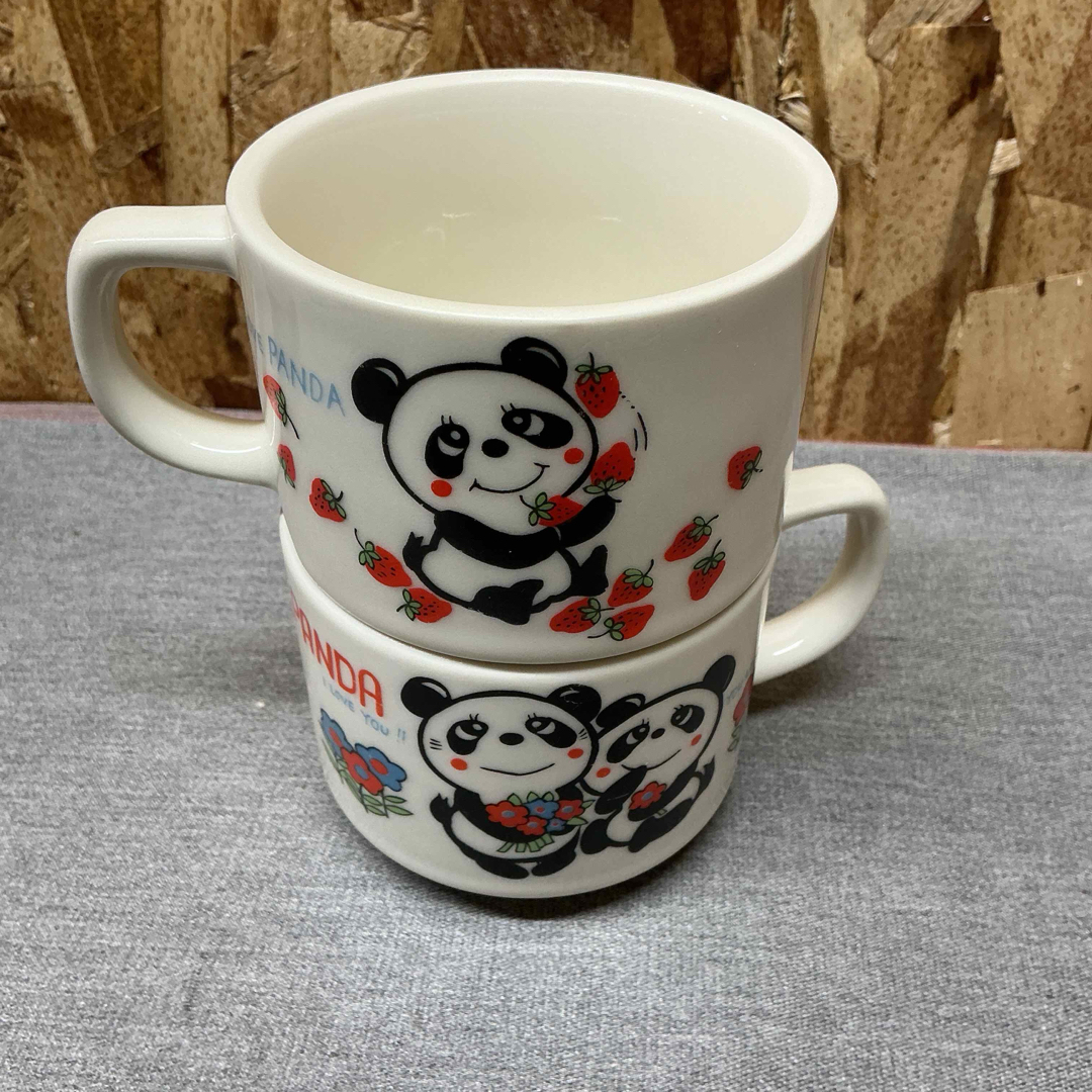 Nう4867】内藤ルネ レトロ パンダ マグカップ コップ 陶器の通販 by
