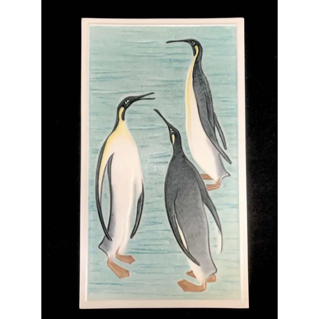 Meissen マイセン/※1級品 28cm大型陶板 ペンギン 美品 Meissen