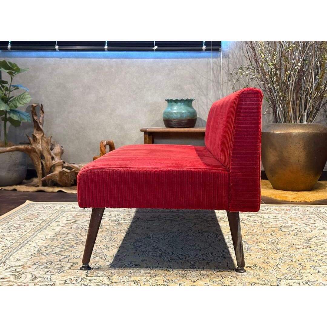 コーデュロイ 2人掛けソファ 2Pソファ オットマン アンティーク nYの