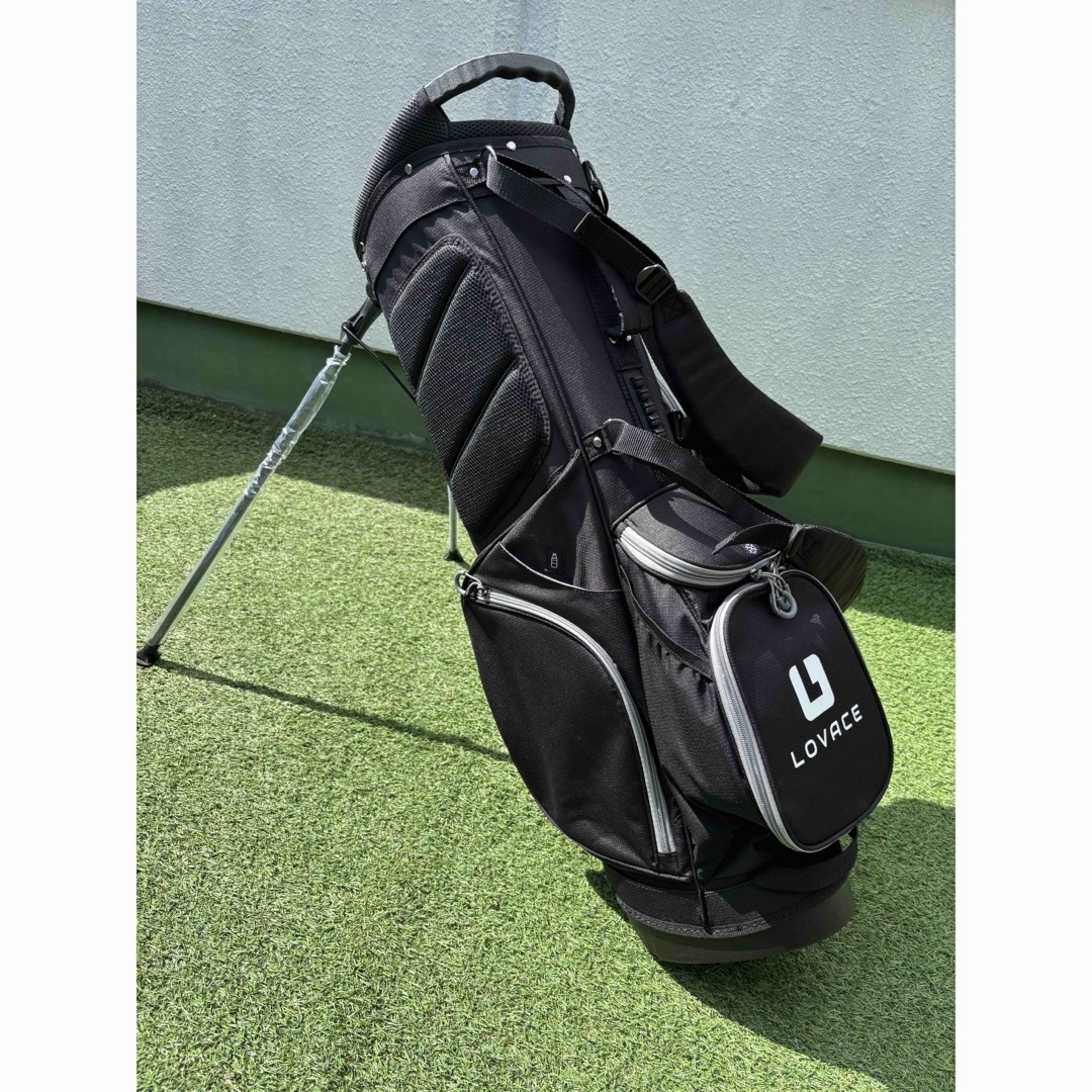 LOVACE スタンドキャディバッグ ゴルフバッグ 新品 ブラック 軽量 防水