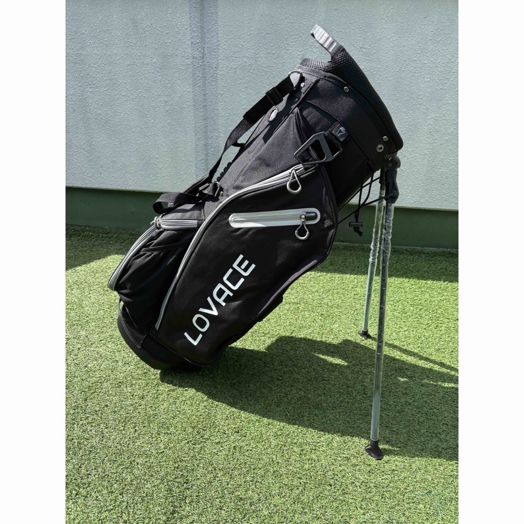 LOVACE スタンドキャディバッグ ゴルフバッグ 新品 ブラック 軽量 防水