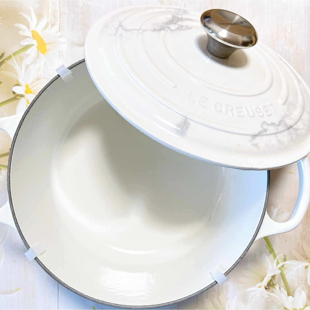 LE CREUSET - ♡ルクルーゼ マーブルコレクション ココットロンド 24cm