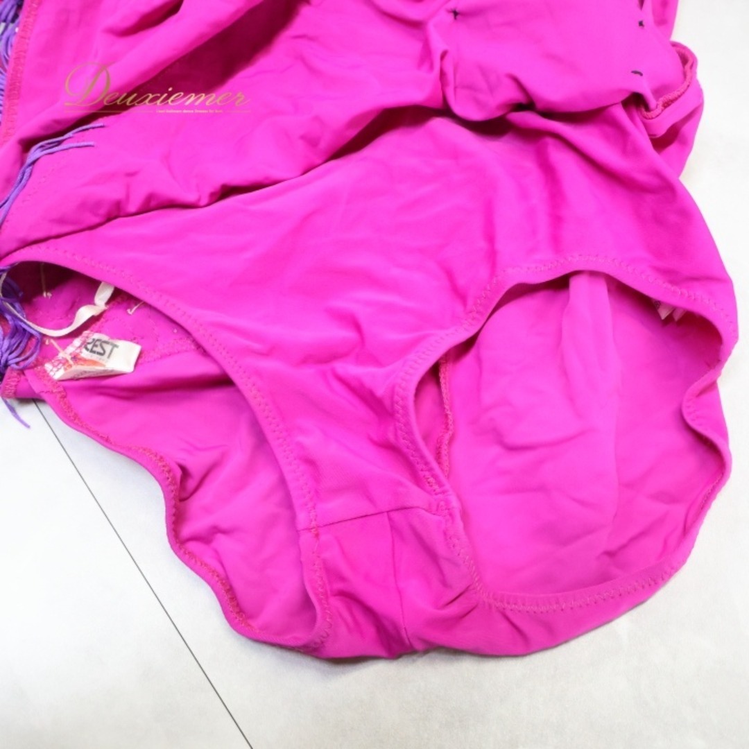 社交ダンス 衣装 ラテン ドレス ワンピース フリンジ 紫 ピンク デモ