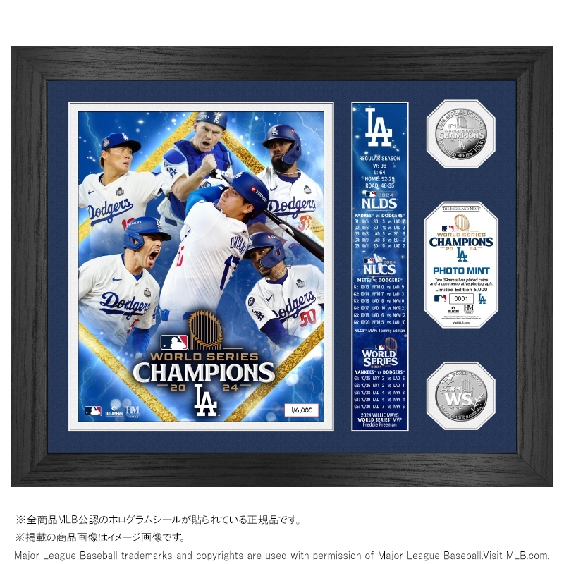 MLB ドジャース ワールドシリーズ 2024 優勝記念 バナーコインフォト
