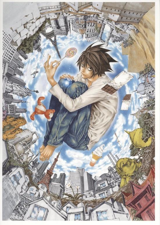 小畑健 カラー複製イラスト3枚「DEATH NOTE/バクマン。／プラチナエンド」