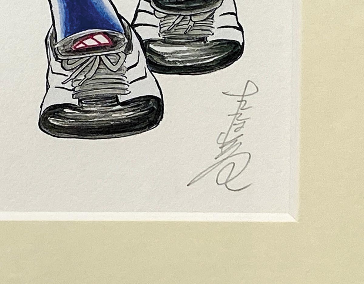 高橋陽一 直筆サイン入りカラー複製イラスト「キャプテン翼」
