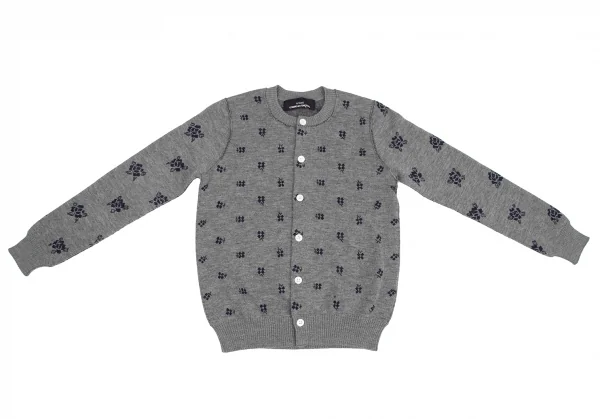 tricot COMME des GARCONS Floral Inside out Knit Cardigan Grey XS-S