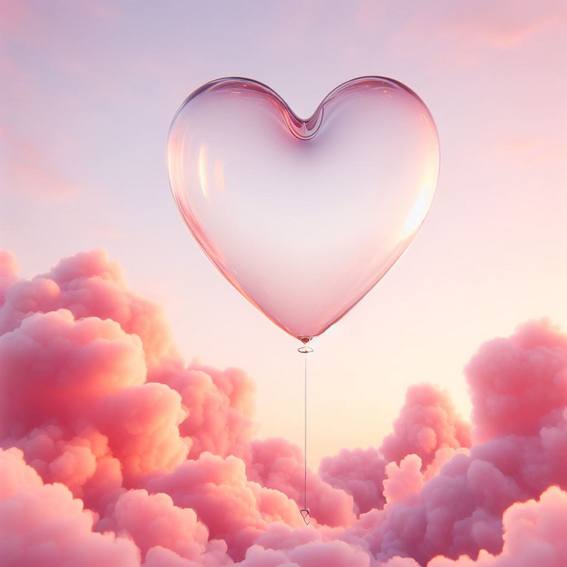 3 D ピンクのハートの泡と雲 ｜JPG 無料ダウンロード - Pikbest