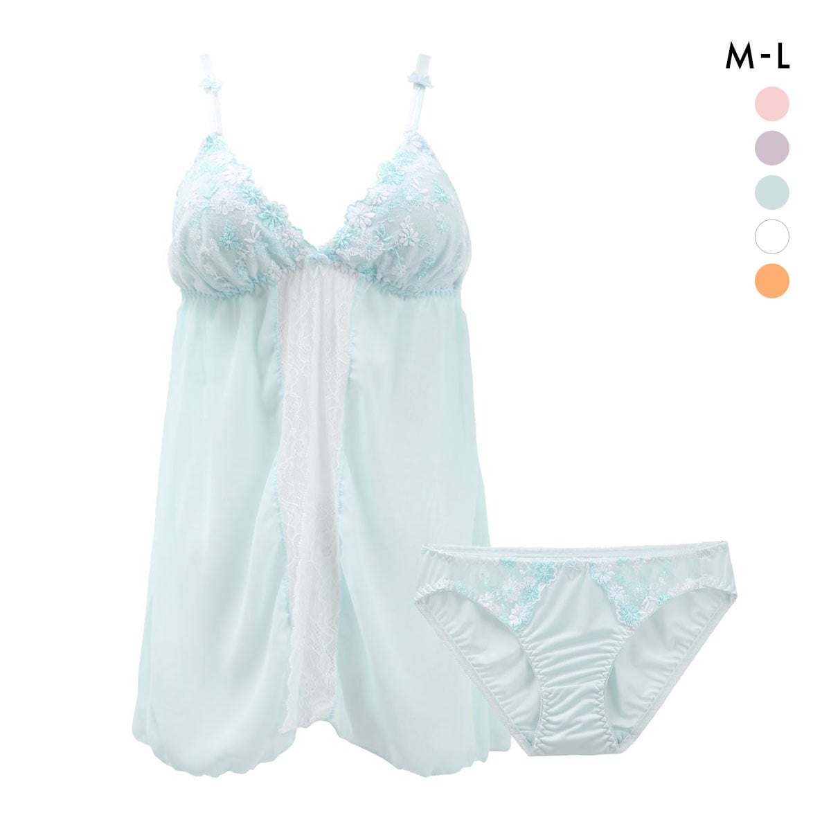 サンエイ SANEI ギュピールレース 小花刺繍 スリップ カップ付き