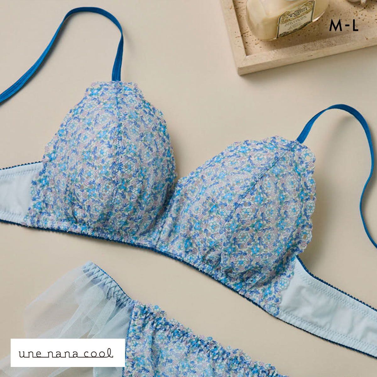 ウンナナクール MADE WITH LIBERTY FABRIC 三角レース ノンワイヤー