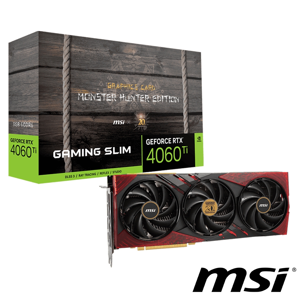 MSI微星GeForce RTX 4060 Ti GAMING SLIM MONSTER HUNTER EDITION 8G