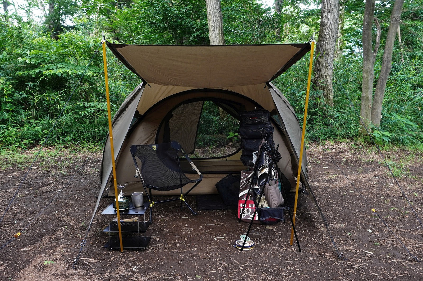 壺中庭園:KIMICAMP KABUTO TENT試し張り兼ソロキャンプ〈智光山公園