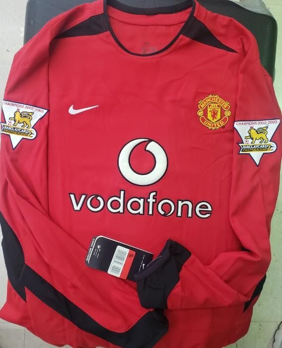 マンチェスターU（H）長袖 03/04 ロナウド＃7 + EPL パッチ付き。