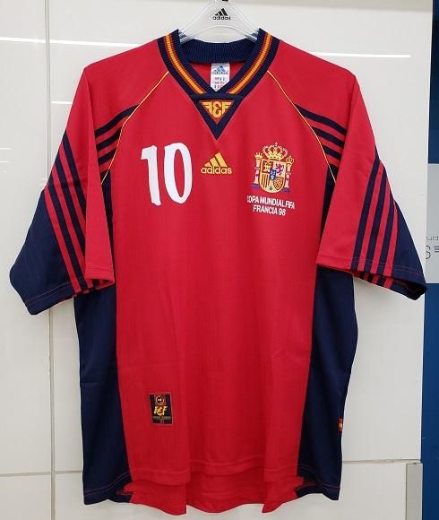 スペイン代表（H）1998 フランスW杯 ラウル＃10 +マッチロゴ付き！