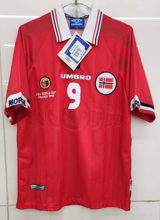ノルウェー（H）1998フランスW杯 T,A,フロー＃9 刺繍入。