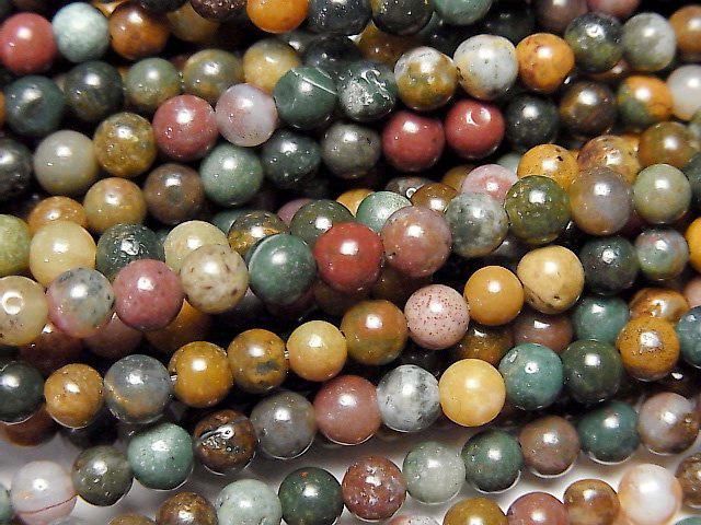 オーシャンジャスパー ラウンド4mm ｜天然石ビーズの卸問屋・通販