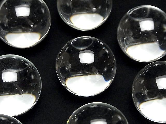 クリスタル（溶錬水晶） スフィア・ラウンド30mm 5個｜天然石ビーズの