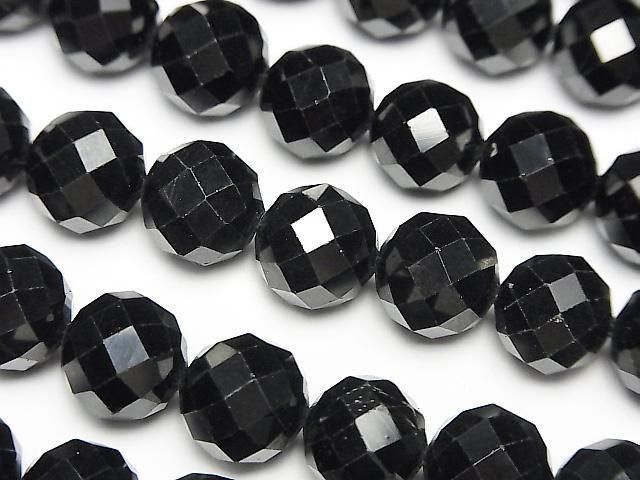 素晴らしい輝き】ブラックスピネルAAA 64面ラウンドカット10mm 半連/1