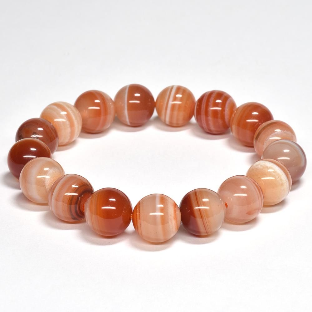 定番][8月の石] サードニクス（紅縞瑪瑙）ブレスレット 12mm #T3912