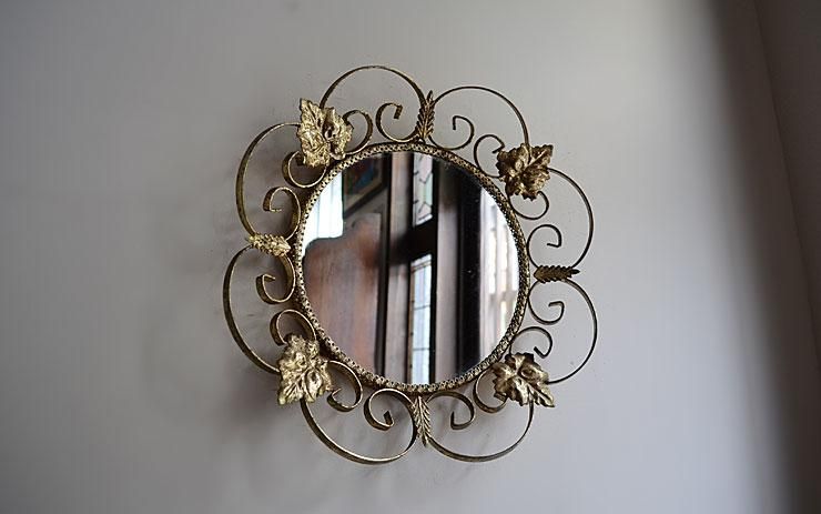 ヴィンテージ アイアン 壁掛けミラー｜アンティーク家具・ヴィンテージ