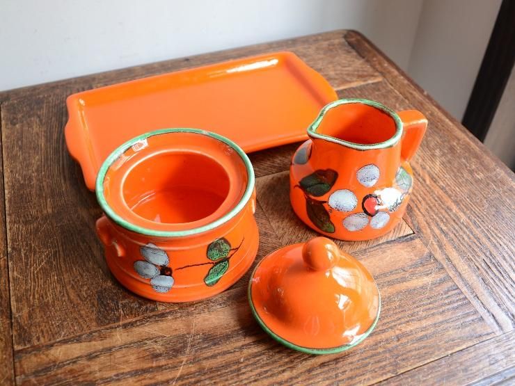 ヴィンテージ 陶器クリーマー＆シュガーポット｜アンティーク雑貨