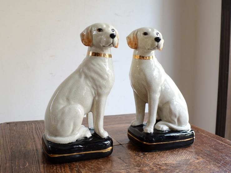 ヴィンテージ 犬モチーフ 陶器オブジェ セット｜アンティーク雑貨