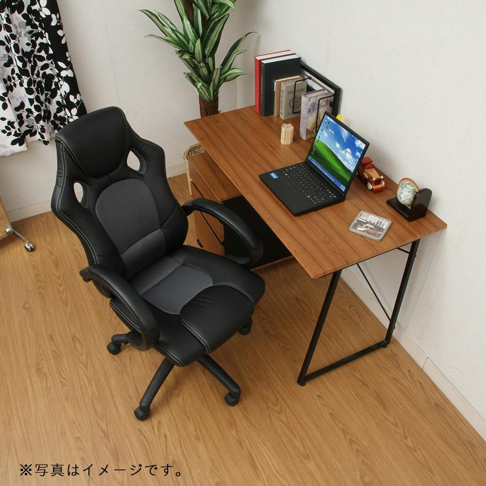 通常WEB売価19800円】レーシングチェアー サーキット ブラック【別送品