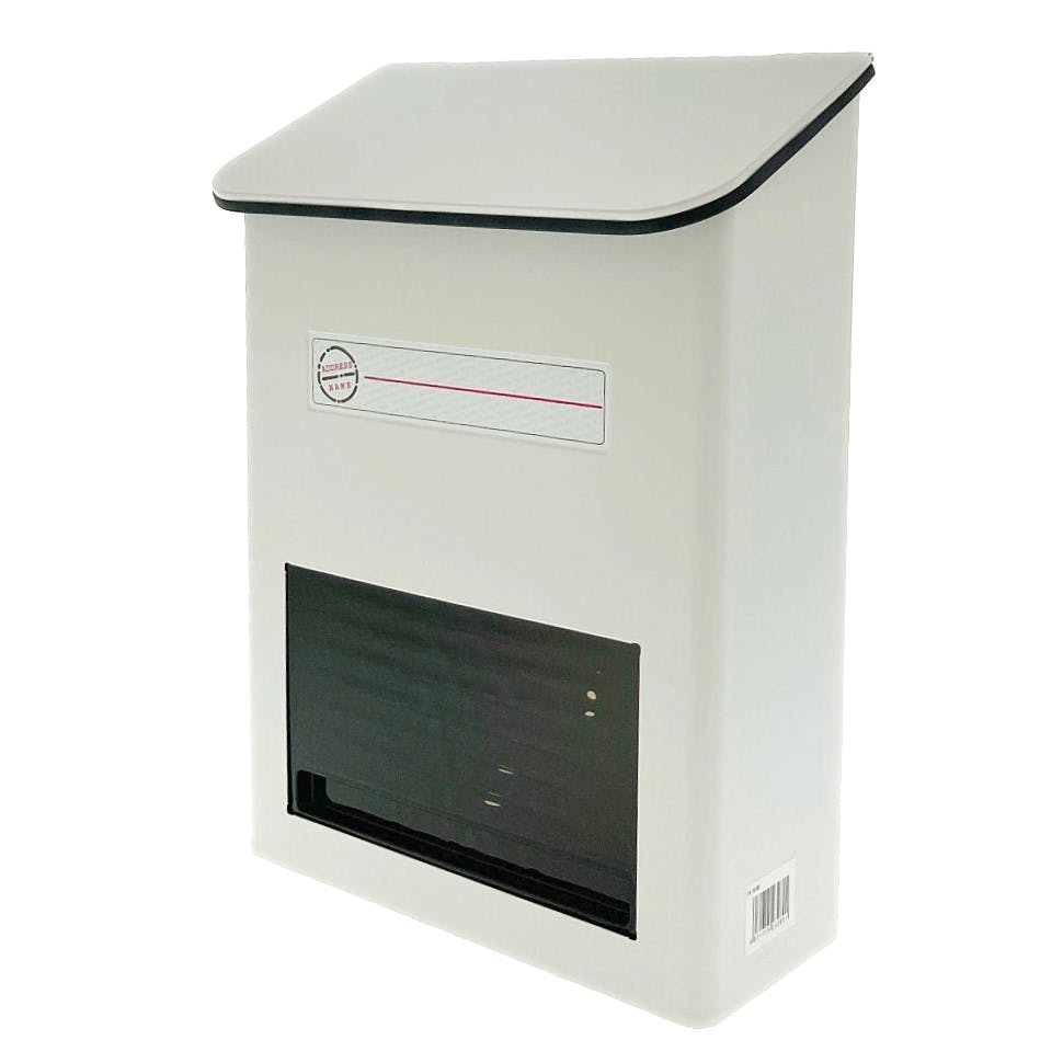 家庭用郵便ポスト 縦型スチールポスト ホワイト FH-20(W) 幅25.5cm 高