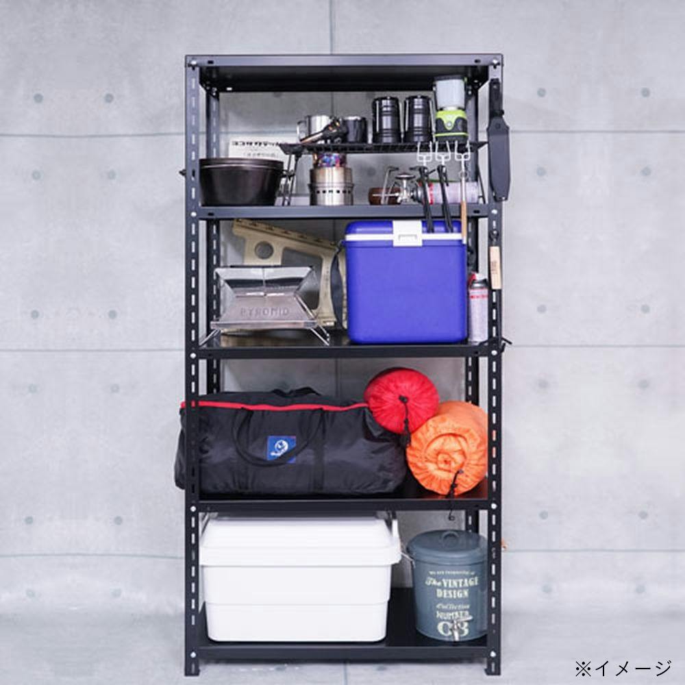 送料無料】キタジマ カラースチール棚 黒 5段 N875【別送品