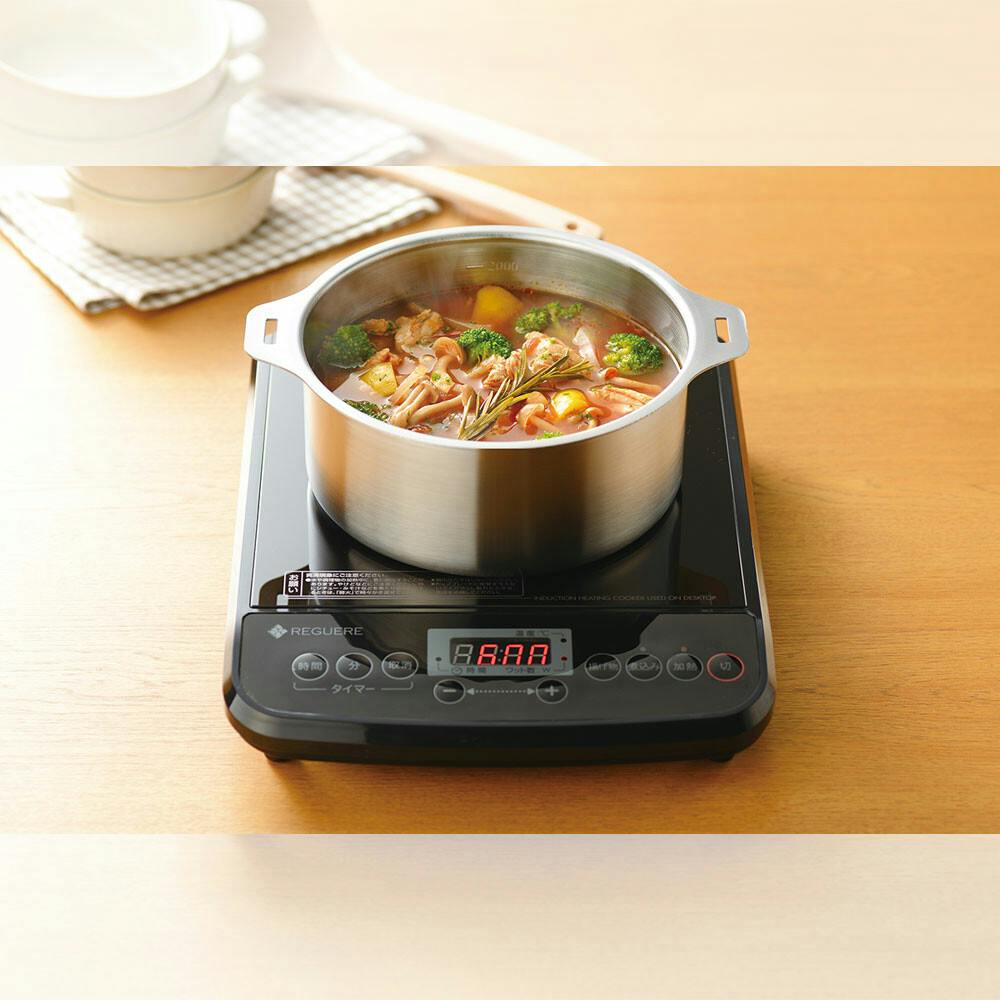 日本製】燕三 IH対応ハンドル着脱式鍋 4点セット（蒸し台付）（EM-032