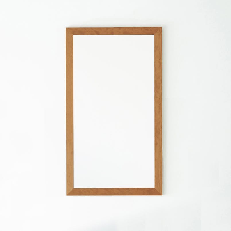 日本製】【幅広枠ウォールミラー(幅60×高さ108cm)(ハニーブラウン/茶