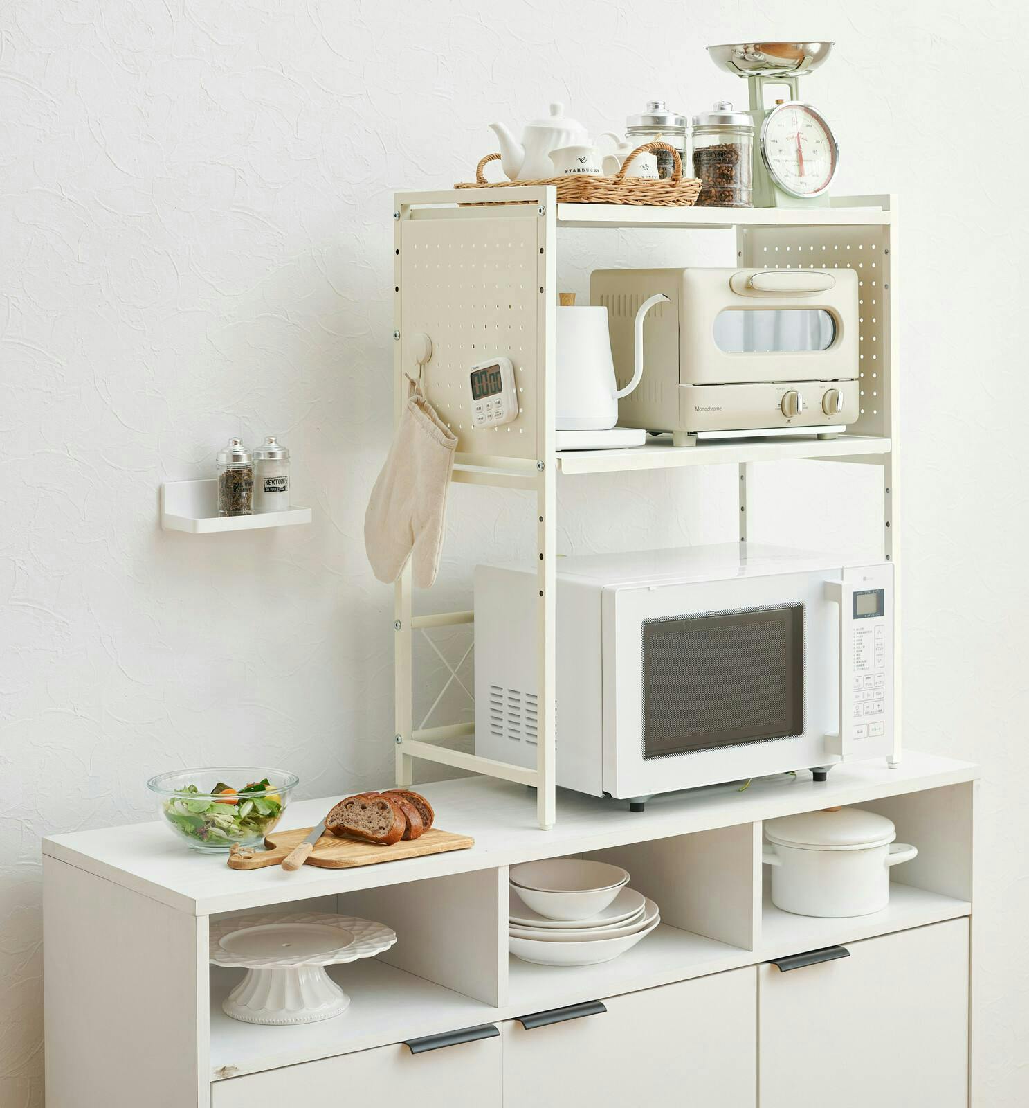 卓上伸縮ラック 2段 ホワイト 【送料込み】 ＃4934257337687 flife