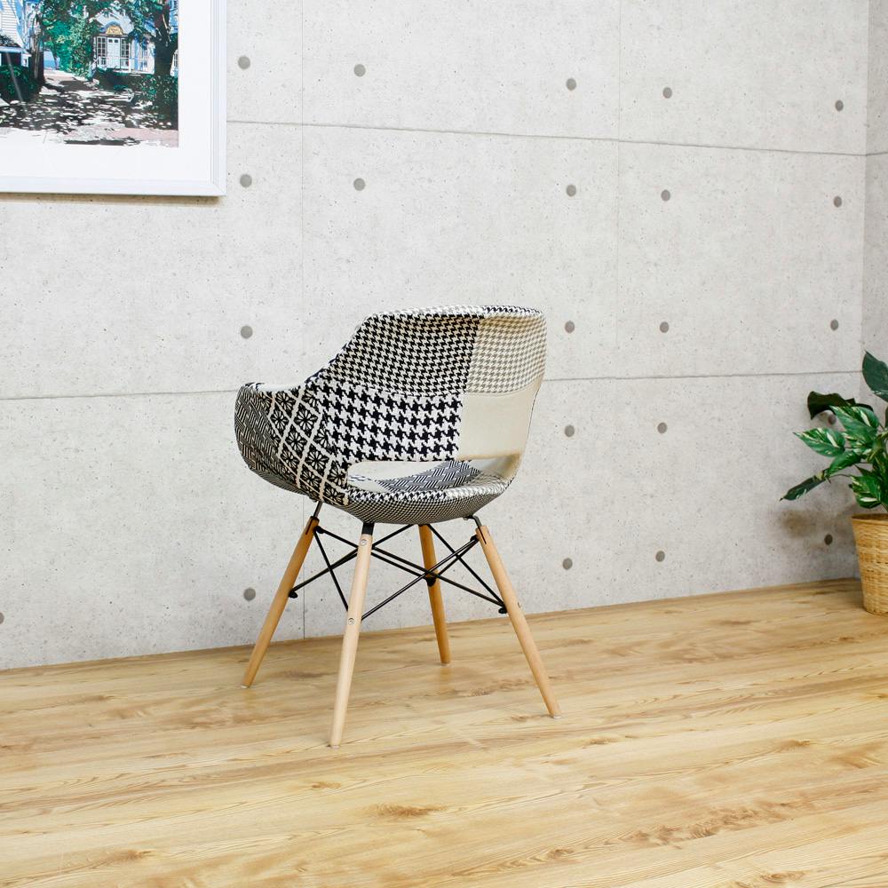 後藤家具物産 パッチワークデザインチェアー フィンリー/モノトーン色