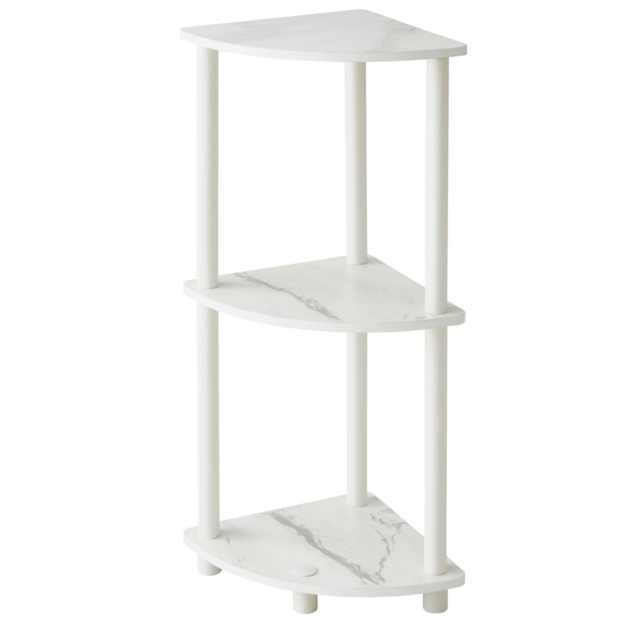 武田コーポレーション コーナーラック大理石柄WH ホワイト 29×29×75.6