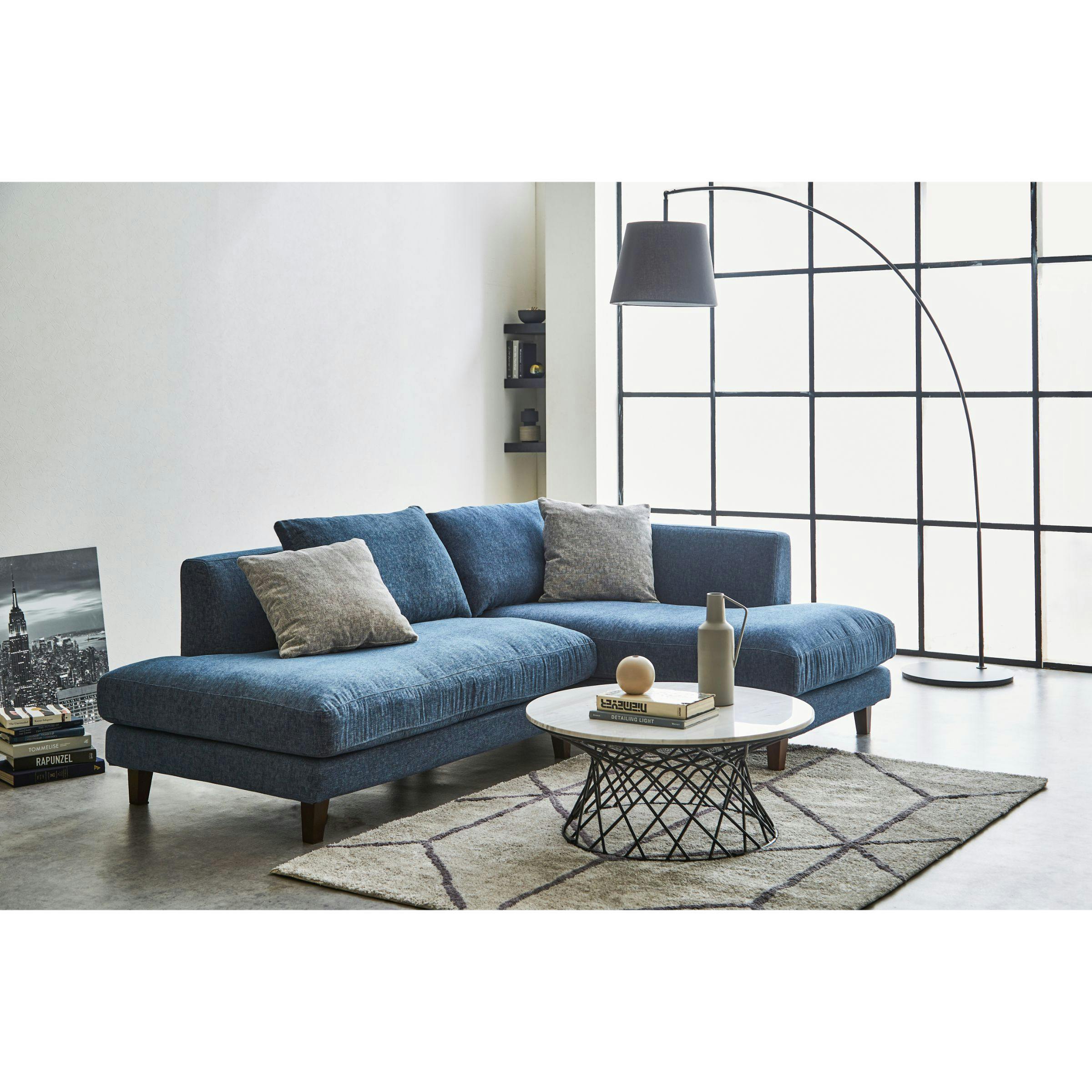 to meet 左カウチソファ レイモンズ ブルー ソファー 3人掛け ソファ