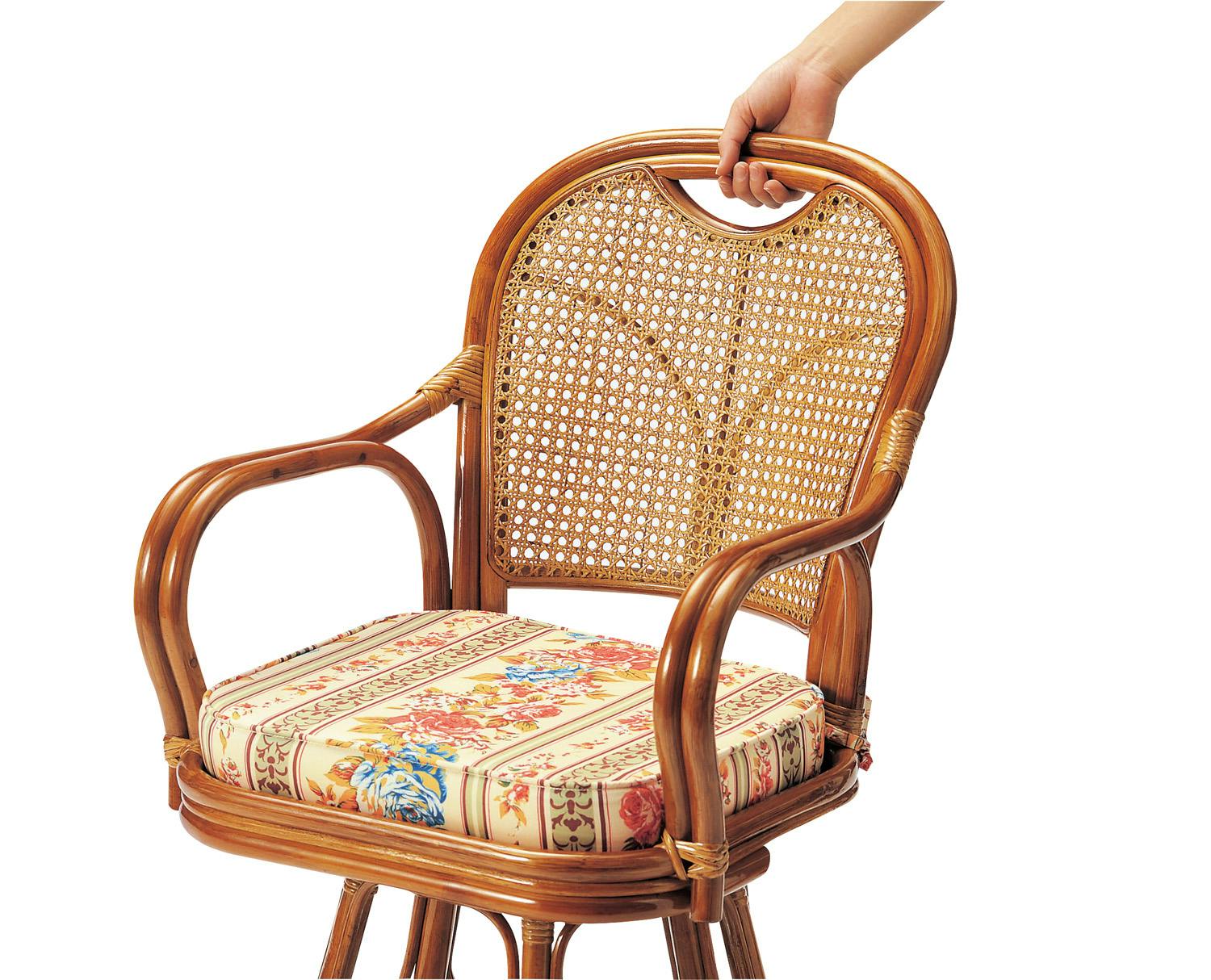 KOEKI 弘益 UTILITY R-290S ラタン回転椅子ロータイプ(SH290) 52×57×69