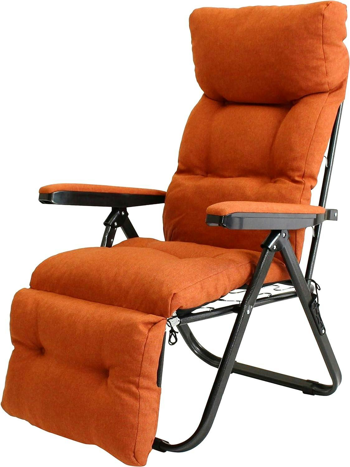 タック Vita フットレスト付きリクライニングチェア オレンジ 全身を