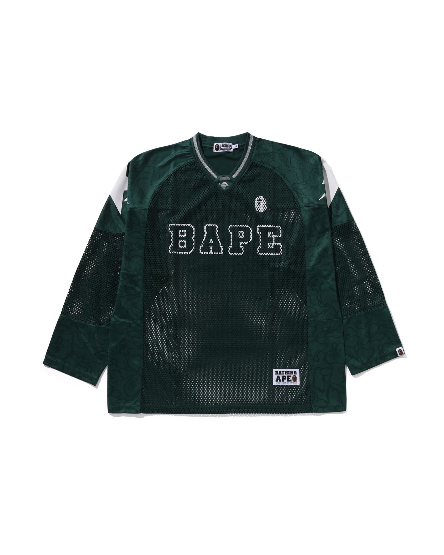 A BATHING APE® Line Camo Multilogo Relaxed Fit Football Jersey