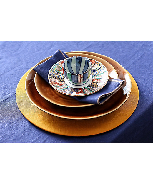 AX Linen＞円形ランチョンマット（マスタード） | AXEL JAPAN