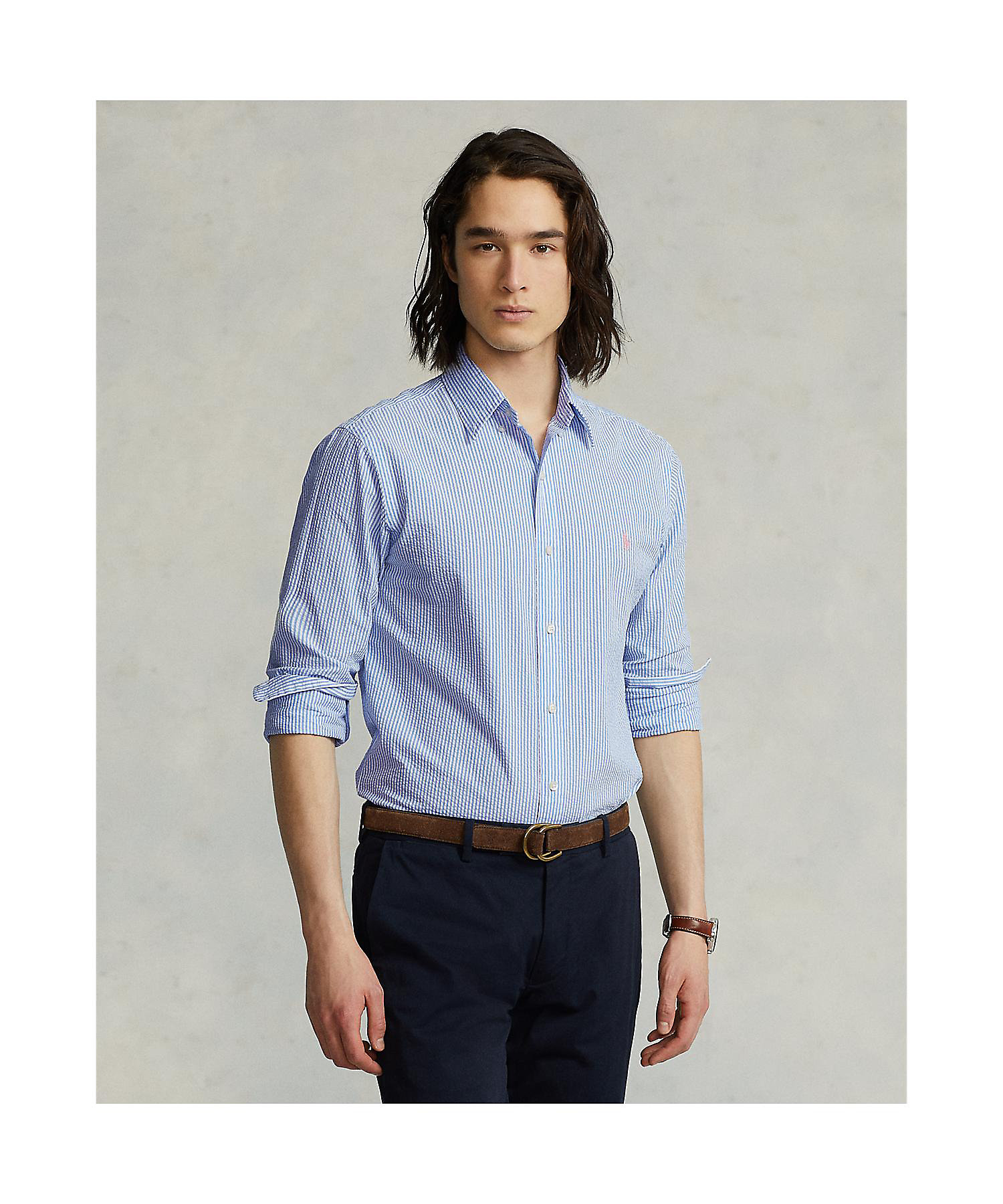 クラシックフィットシアサッカーシャツ