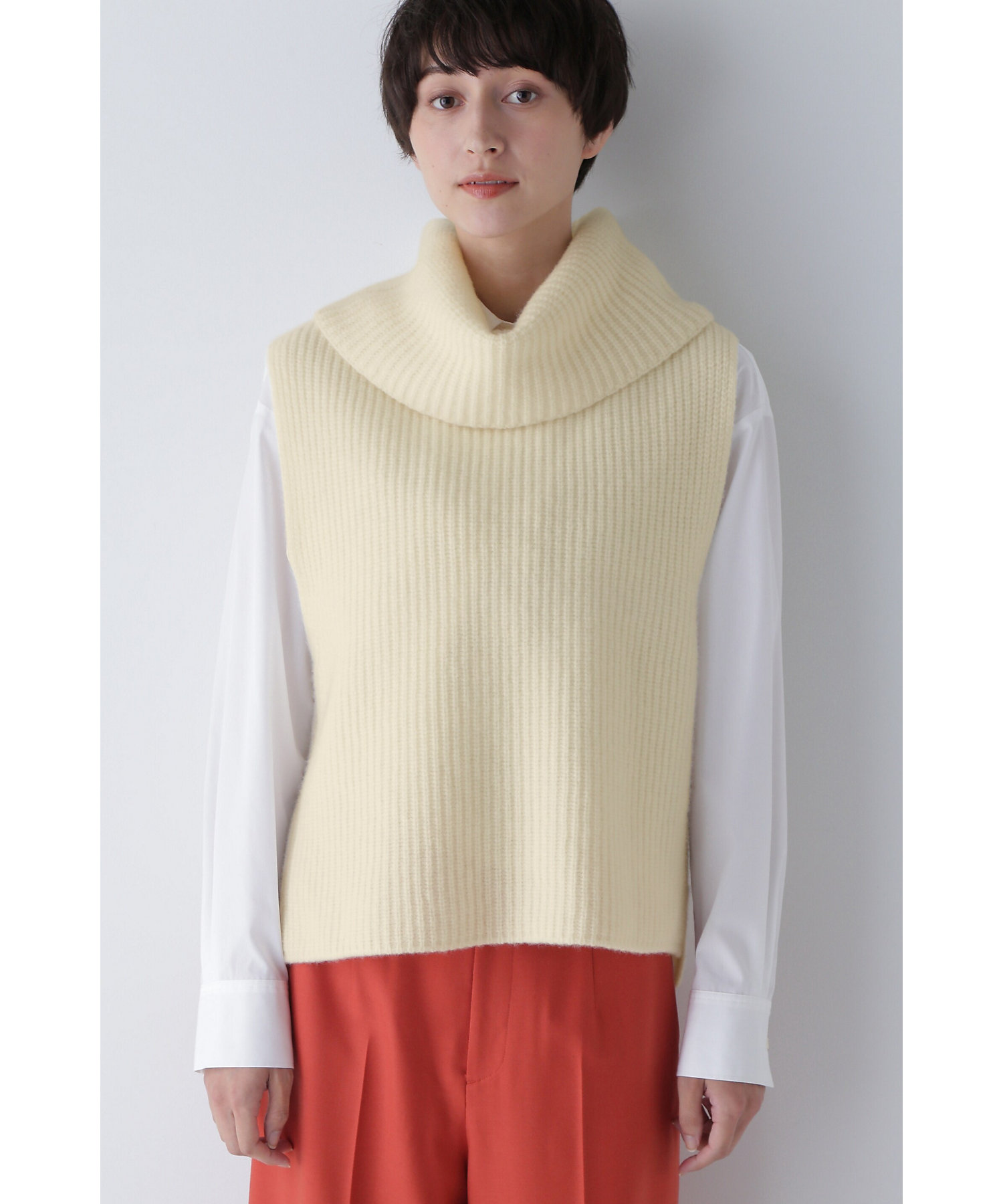 ◇ホールガーメント片畦ニットベスト（0773270014） | human