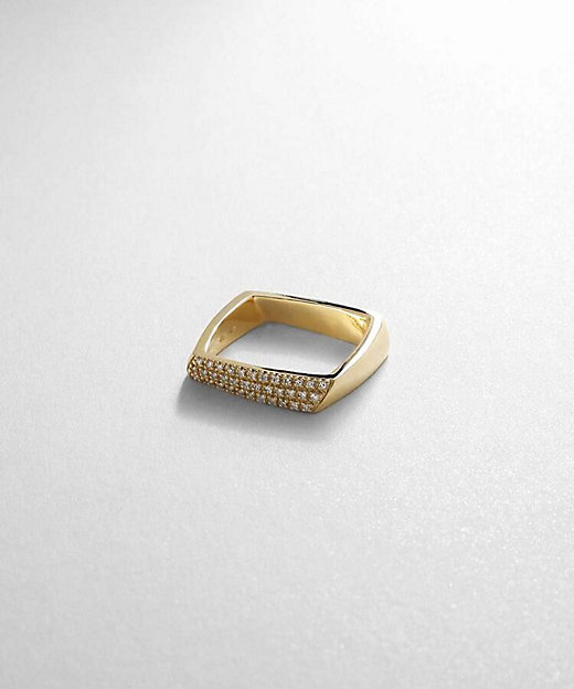 K18ダイヤモンド シフトスクエア リング（2002112392