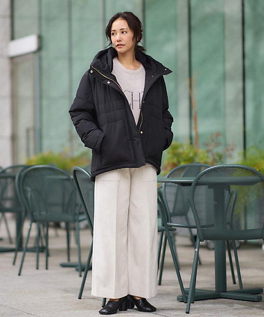 すっきり見えシルエット】上品ふわもこ中綿ブルゾン