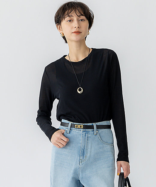 Oggi5月号掲載／洗える】シアー レイヤード TEE