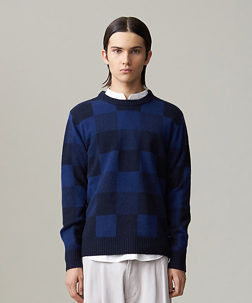 Cash Lamb's Wool】クレイジーパターンニット ／ クルー