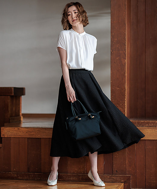 洗える】プレザンスジャカード タックスカート（SKWOCW0314